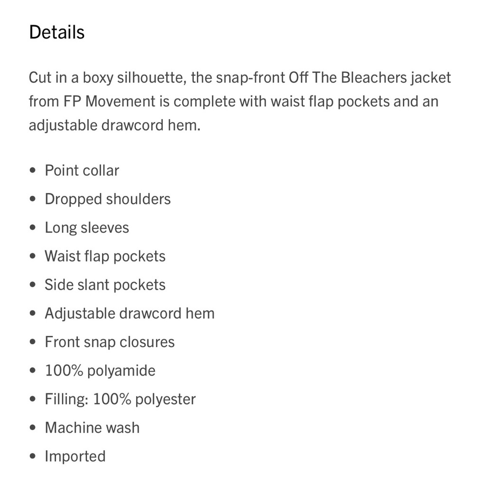 New FP Movement Off The Bleachers Drawcord Jacket. M - Picture 9 of 15